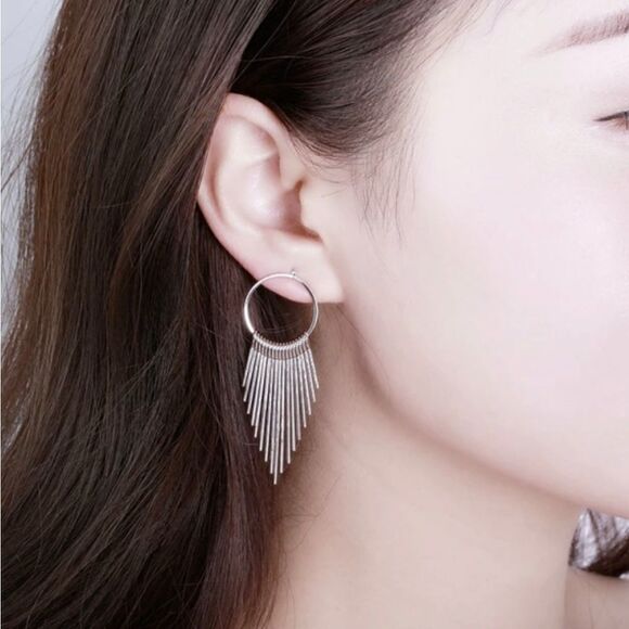 NIB Silver Dangling Earrings - Picture 1 of 4